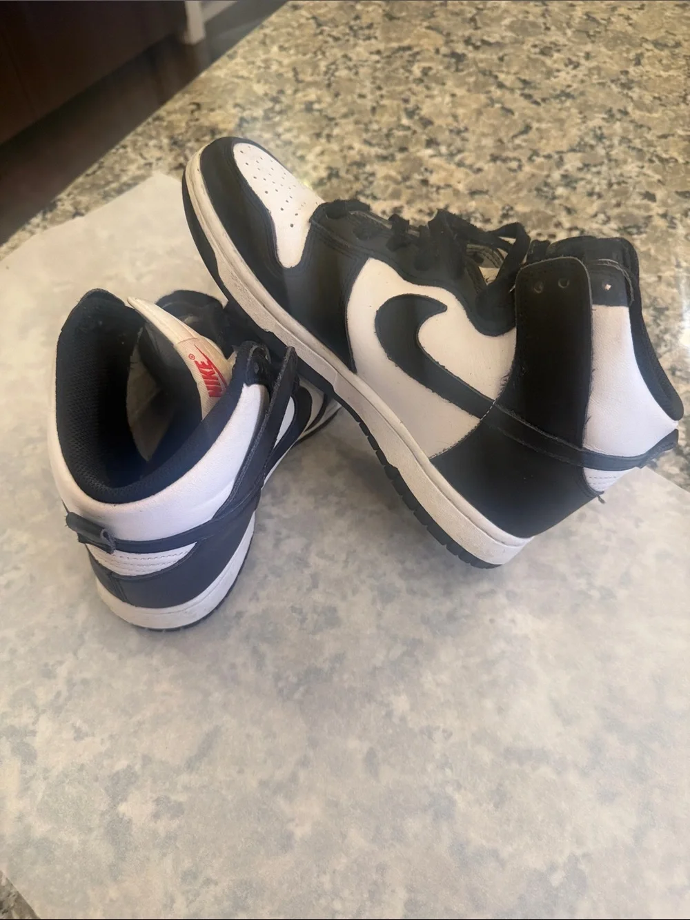 Nike  Black and White Mid-Top Sneakers